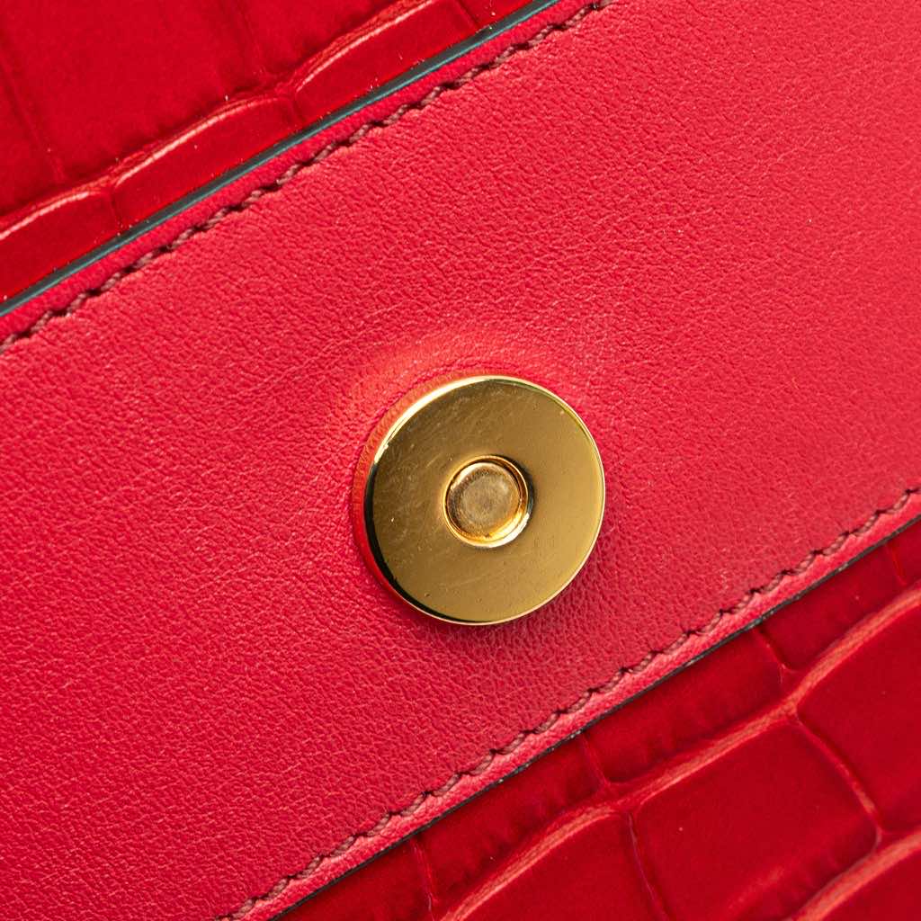 Chloé Croc Embossed Leather Aby Lock Satchel - Image 10