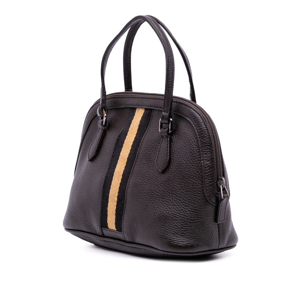 Gucci Mini Leather Web Dome Satchel - Back view