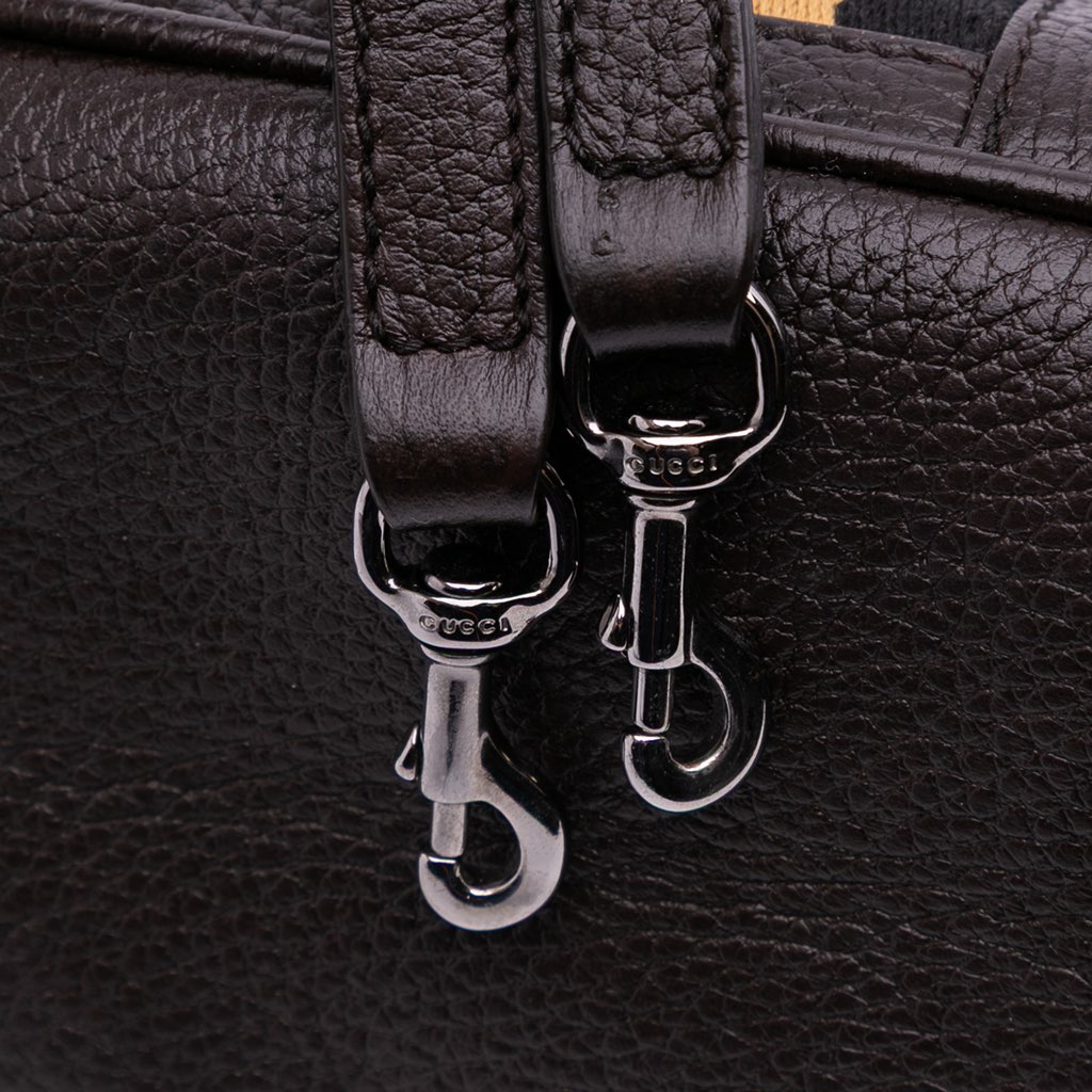 Gucci Mini Leather Web Dome Satchel - Image 12