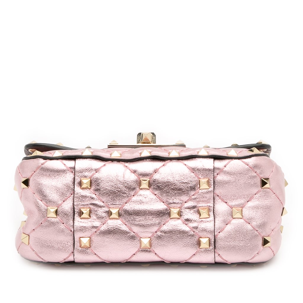 Valentino Micro Metallic Nappa Rockstud Spike Satchel - 3