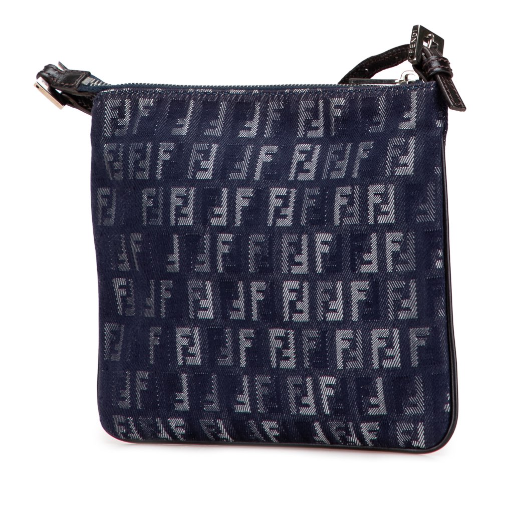 Fendi Zucchino Denim Crossbody - Back view