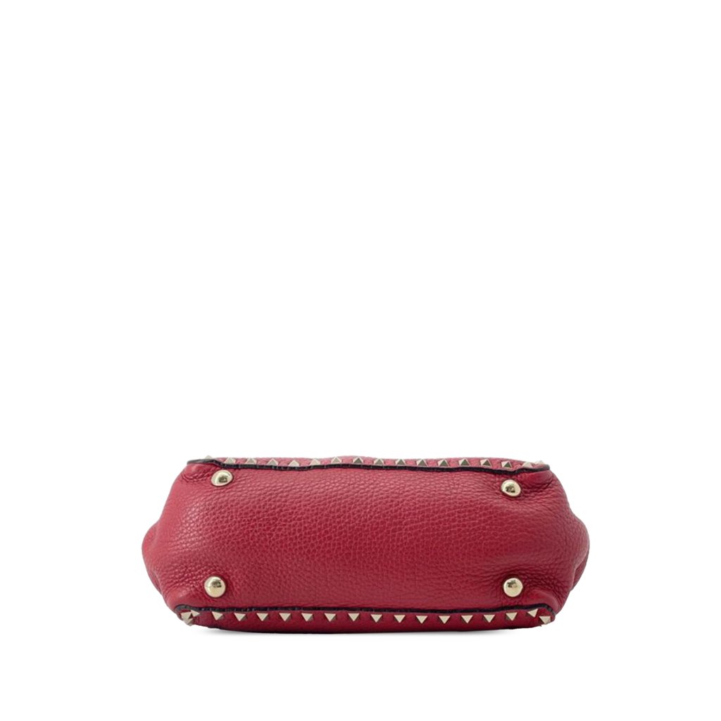 Valentino Small Leather Rockstud Trapeze Satchel - Image 6