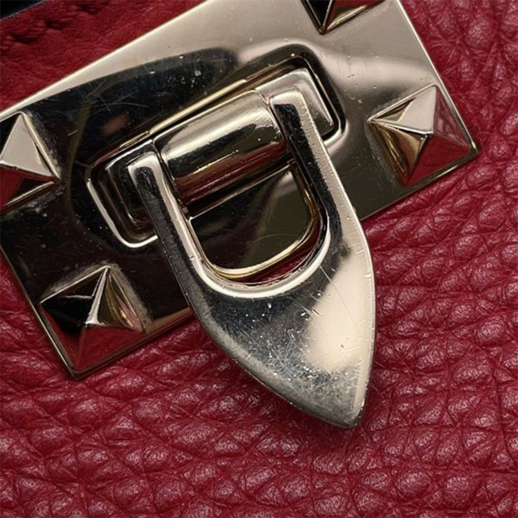 Valentino Small Leather Rockstud Trapeze Satchel - Image 12