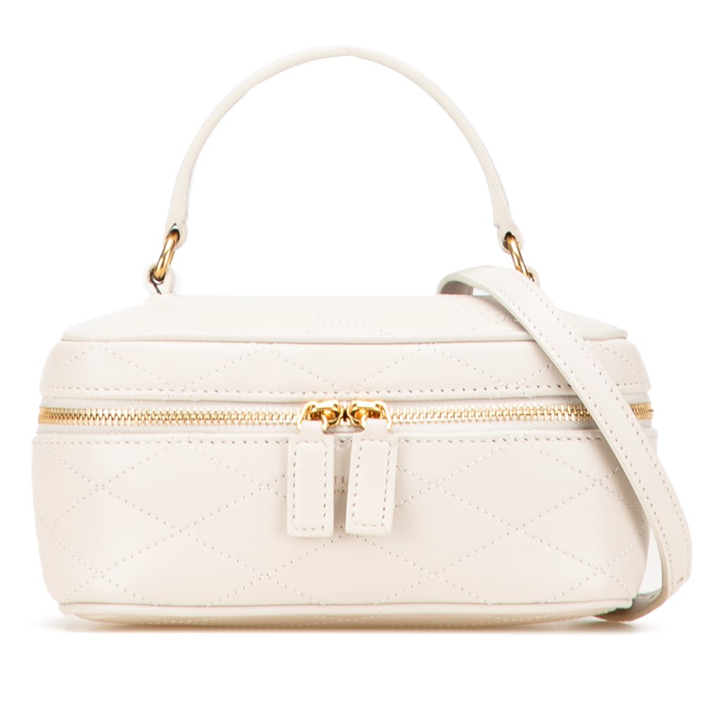 Saint Laurent Quilted Lambskin East West Vanity Case
