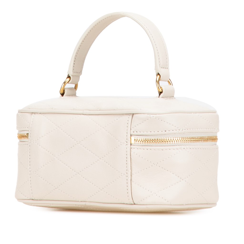 Saint Laurent Quilted Lambskin East West Vanity Case - Back view