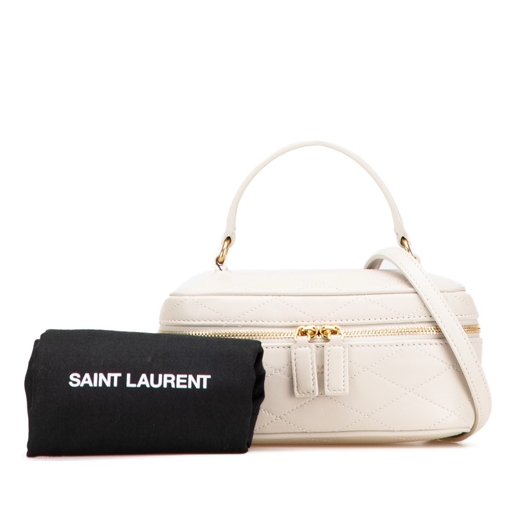 Saint Laurent Quilted Lambskin East West Vanity Case - Image 12