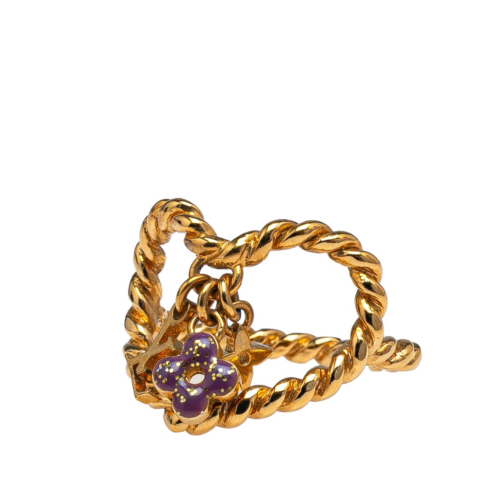 Louis Vuitton Gold Plated Monogram Sweet Heart Ring - Back view