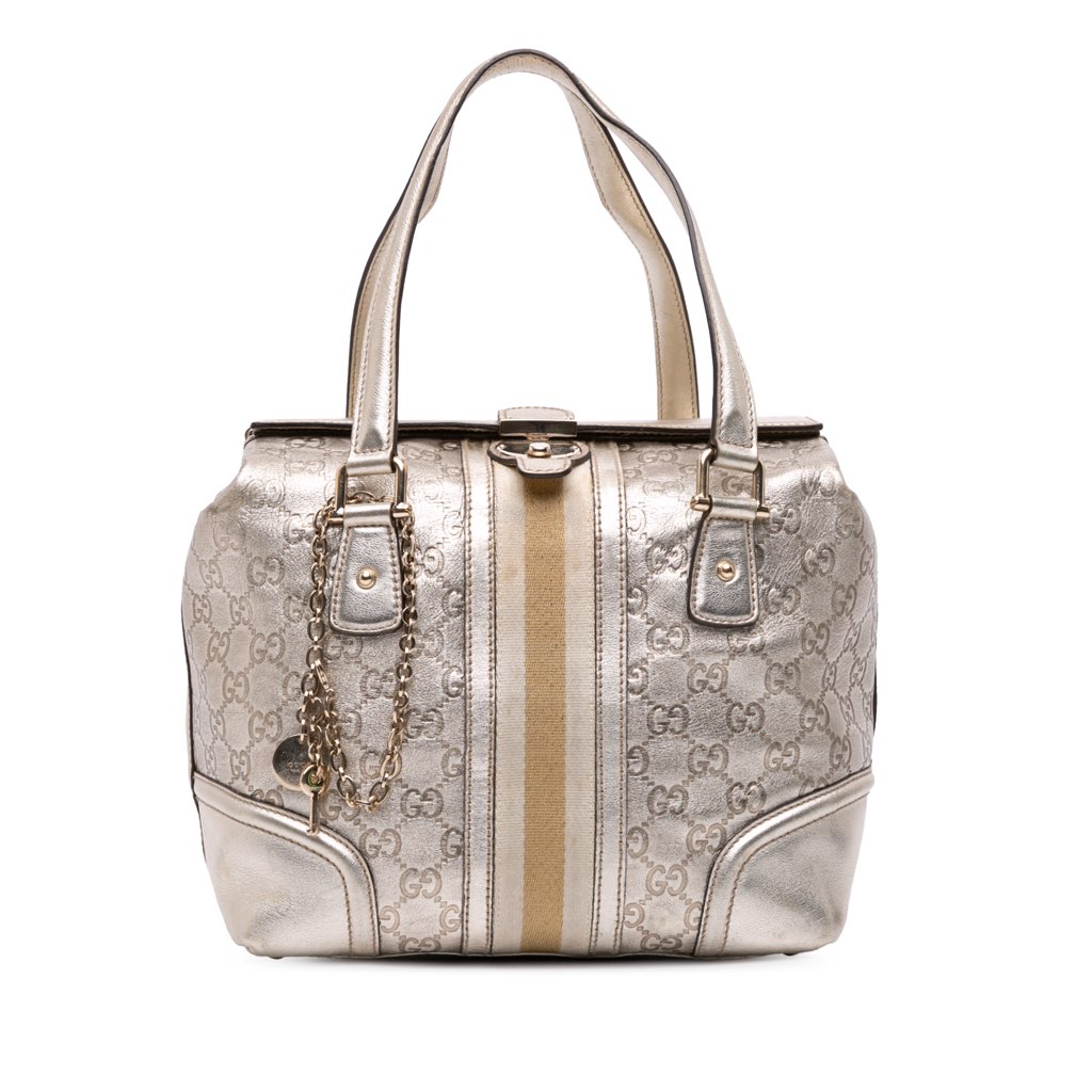 Gucci Metallic Guccissima Web Treasure Handbag