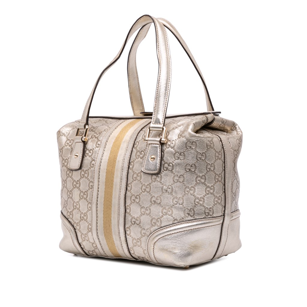 Gucci Metallic Guccissima Web Treasure Handbag - Back view