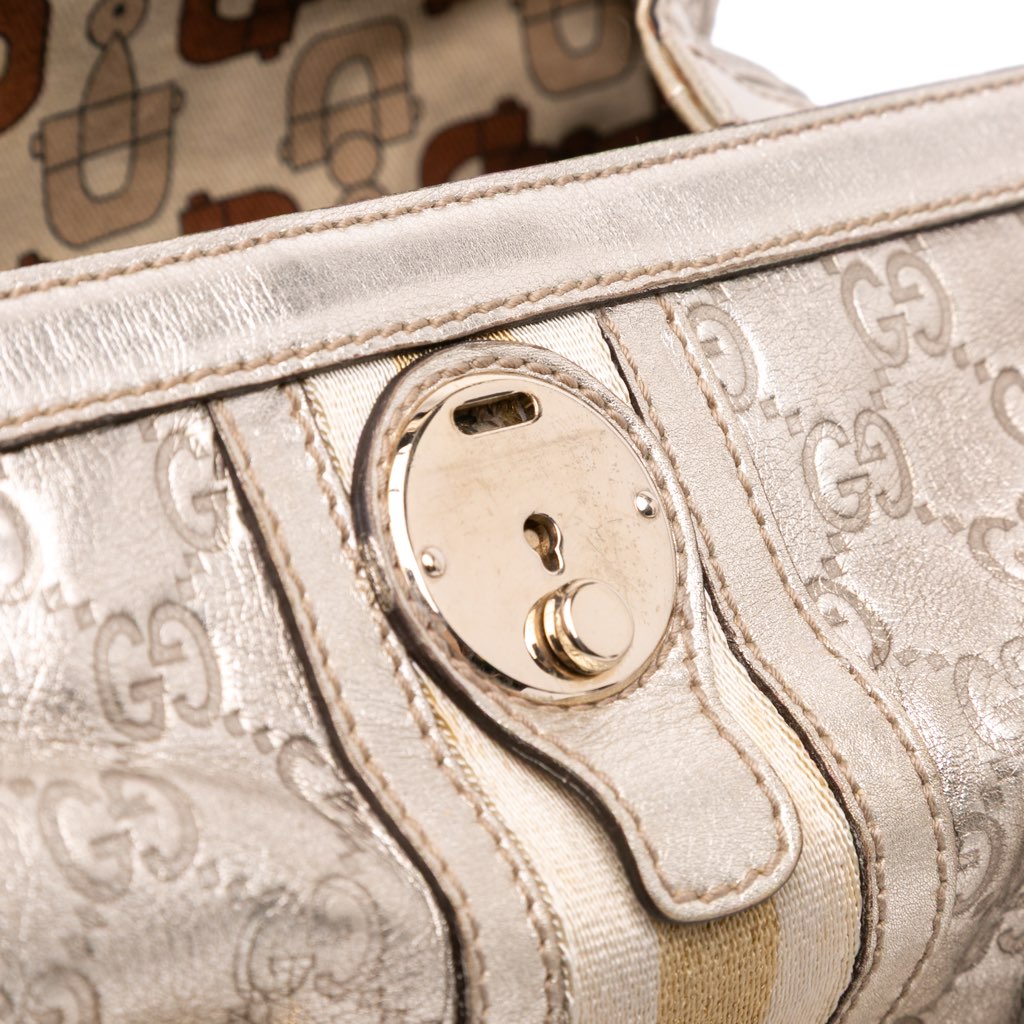 Gucci Metallic Guccissima Web Treasure Handbag - Image 10