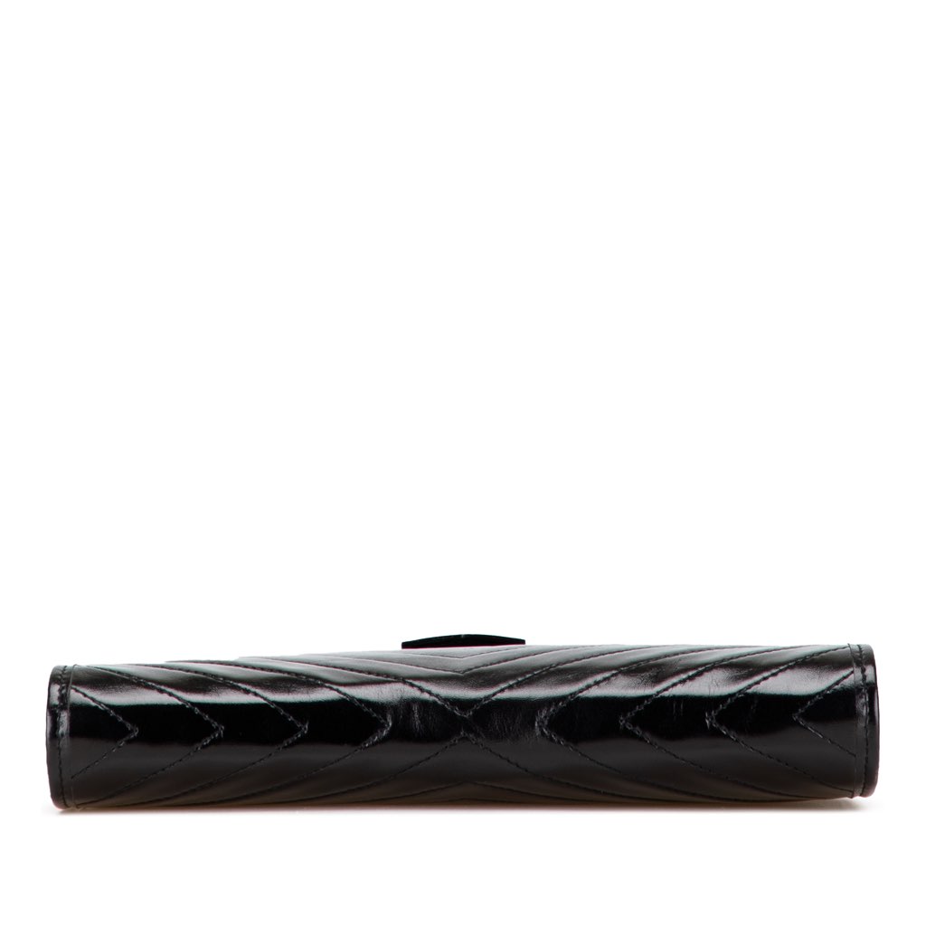 Yves Saint Laurent Leather Chevron Monogram Clutch - 3