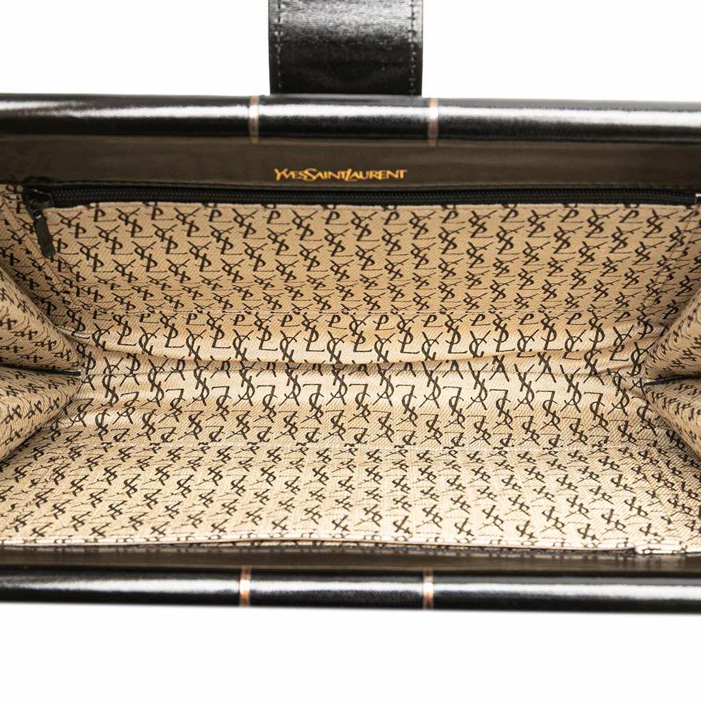 Yves Saint Laurent Leather Chevron Monogram Clutch - 4