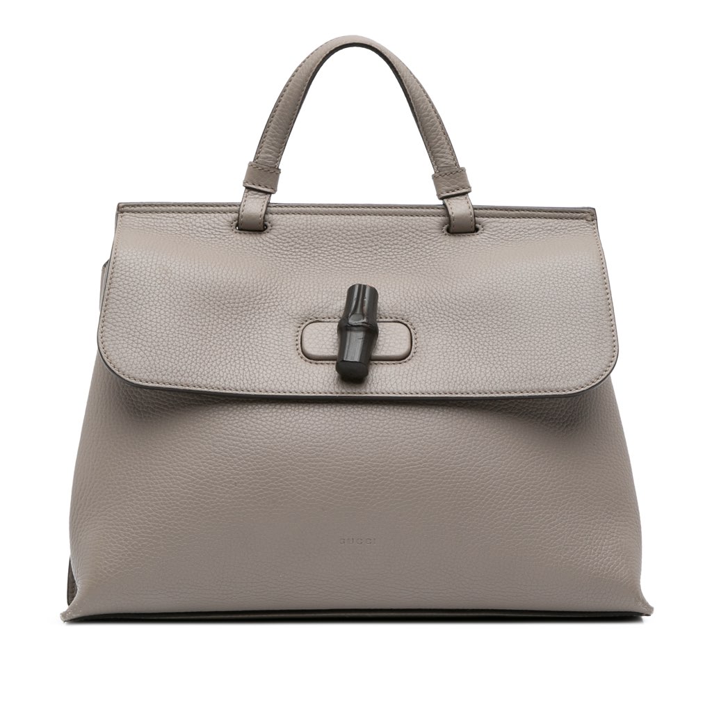 Gucci Medium Leather Bamboo Daily Satchel