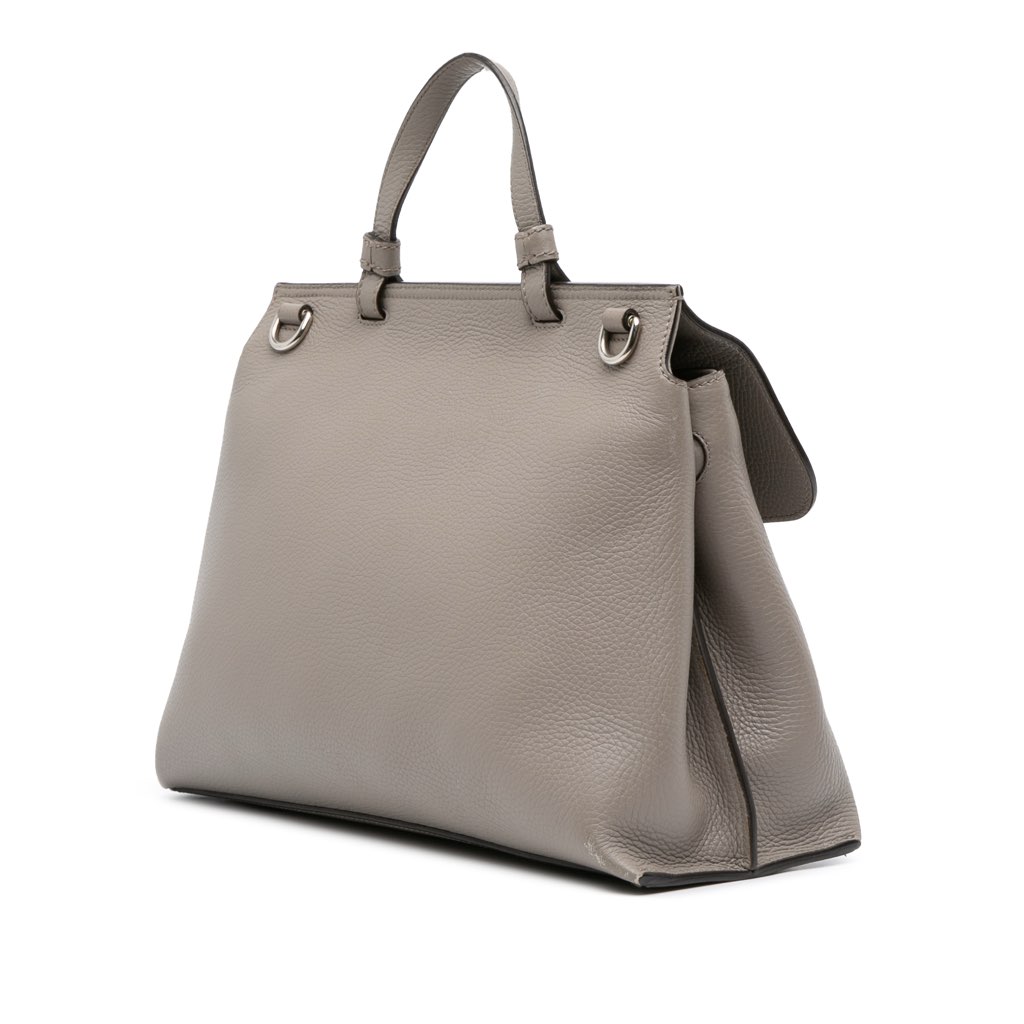 Gucci Medium Leather Bamboo Daily Satchel - Back view