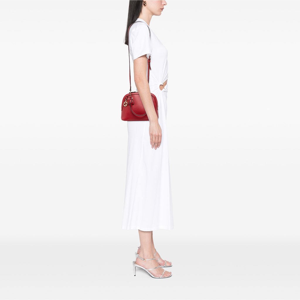 Gucci Mini Leather GG Charm Dome Satchel - Image 11