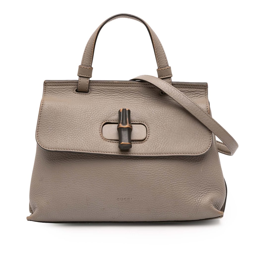 Gucci Small Leather Bamboo Daily Satchel