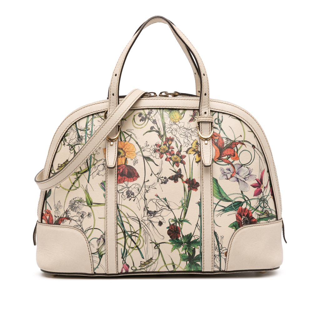 Gucci Small Leather Flora Nice Dome Satchel
