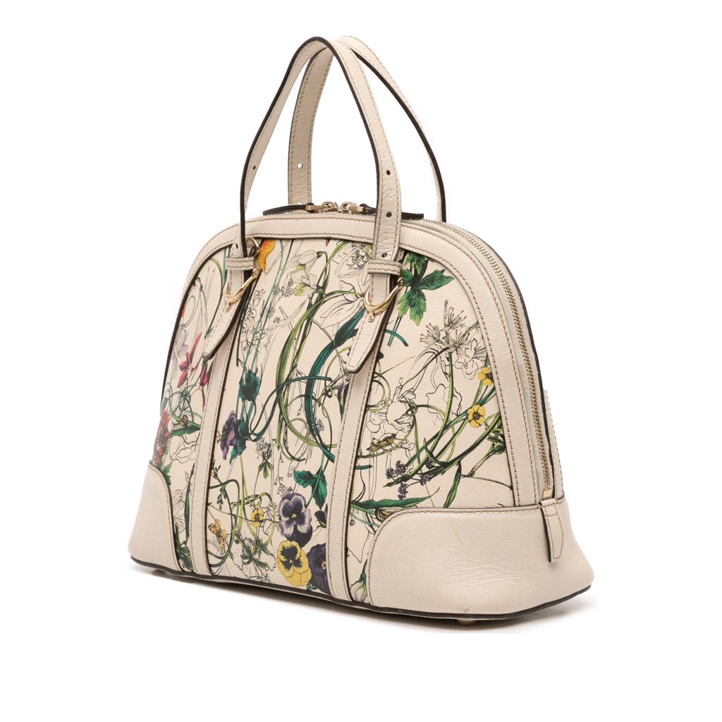 Gucci Small Leather Flora Nice Dome Satchel - Back view