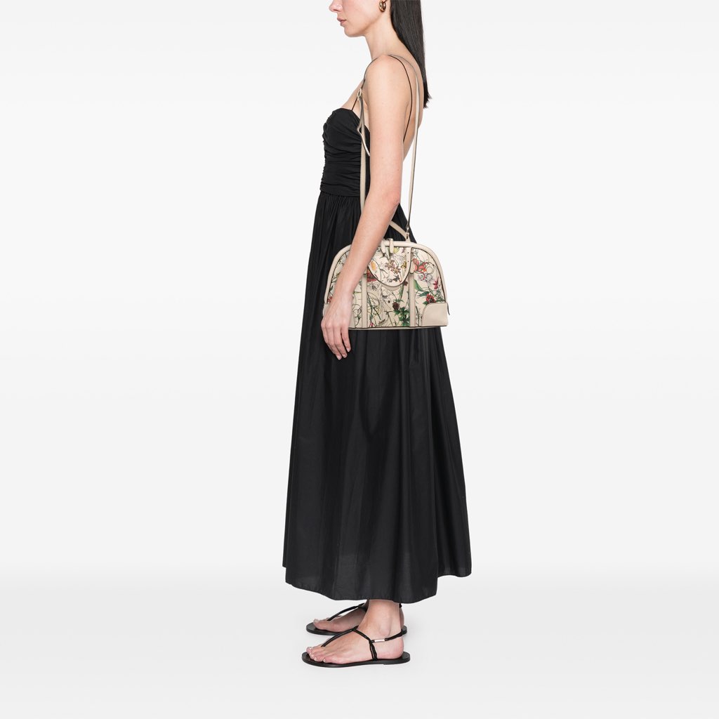 Gucci Small Leather Flora Nice Dome Satchel - Image 13