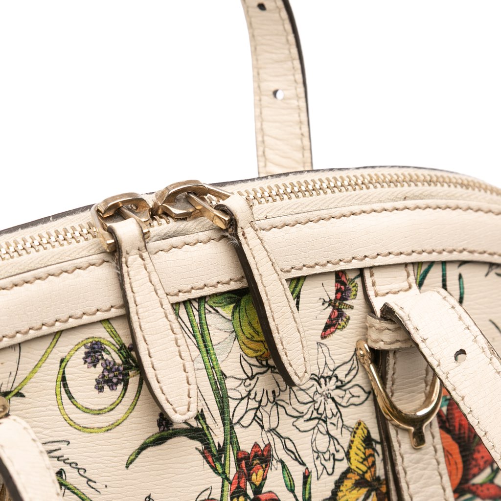 Gucci Small Leather Flora Nice Dome Satchel - Image 11