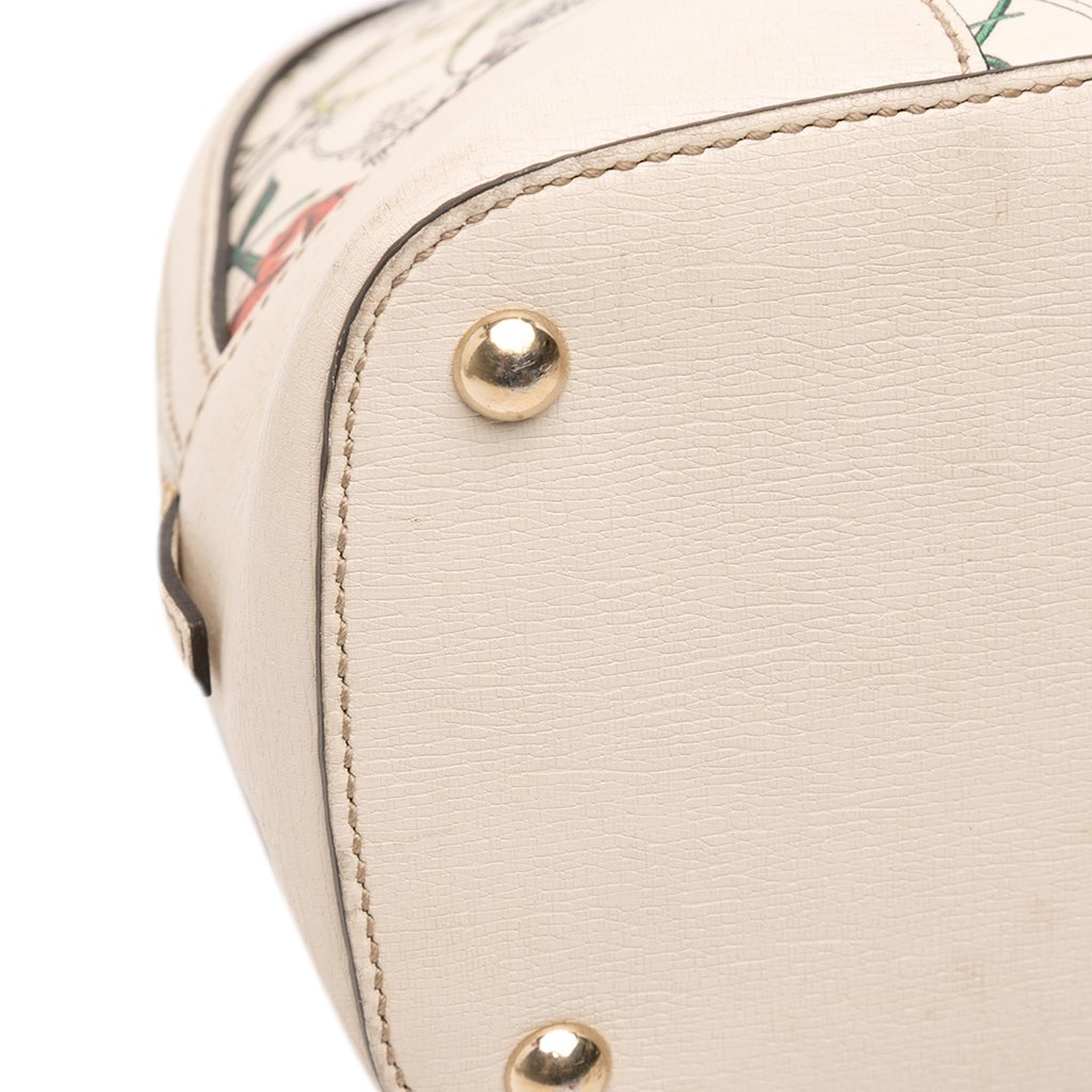 Gucci Small Leather Flora Nice Dome Satchel - Image 12
