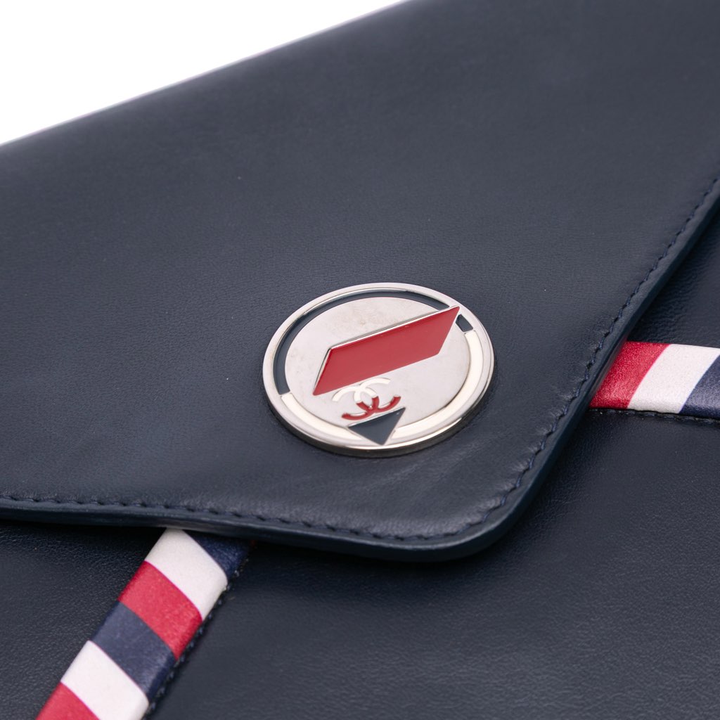 Chanel Lambskin Airlines Envelope Clutch - Side view