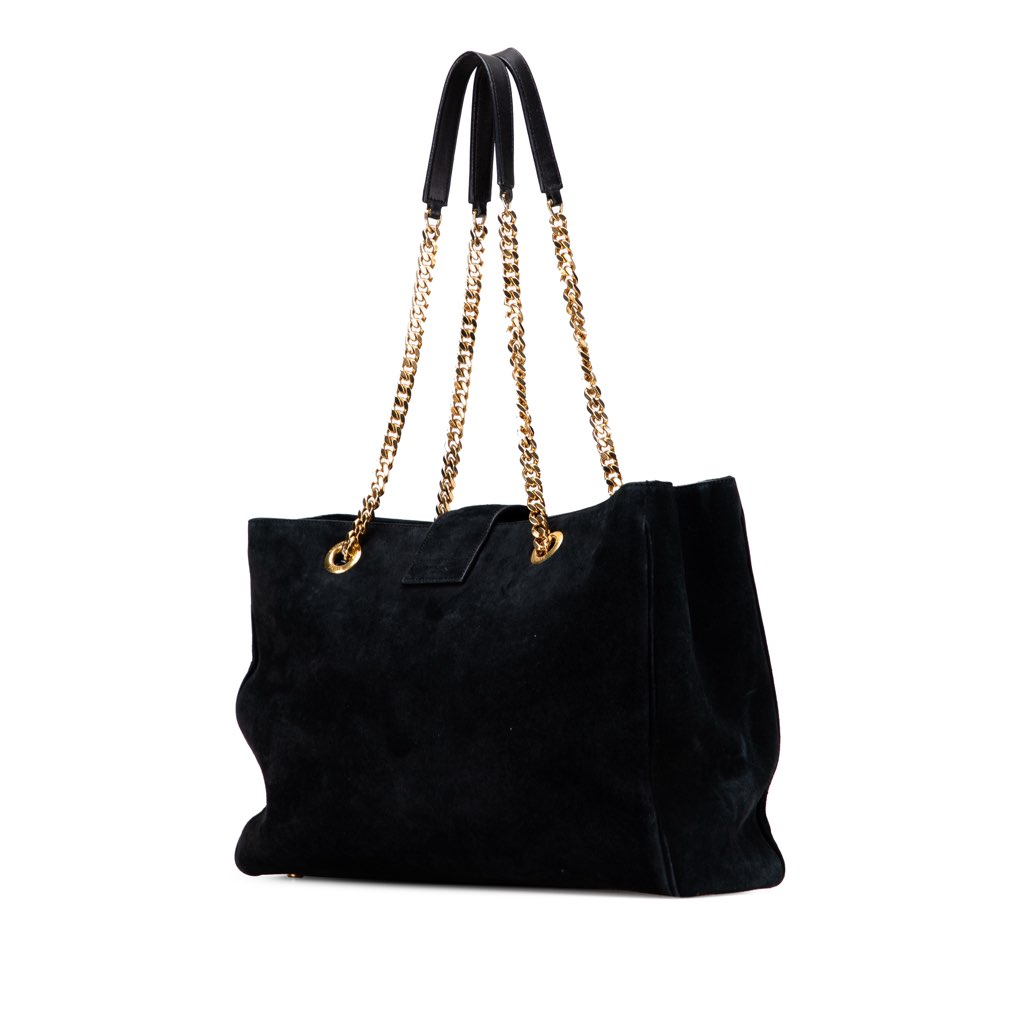 Saint Laurent Suede Monogram Cassandre Shopper Tote - 2