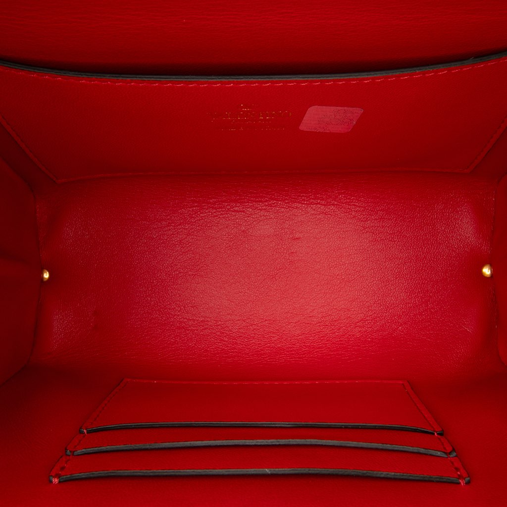 Valentino Leather Rockstud Alcove Box Top Handle Bag - 4