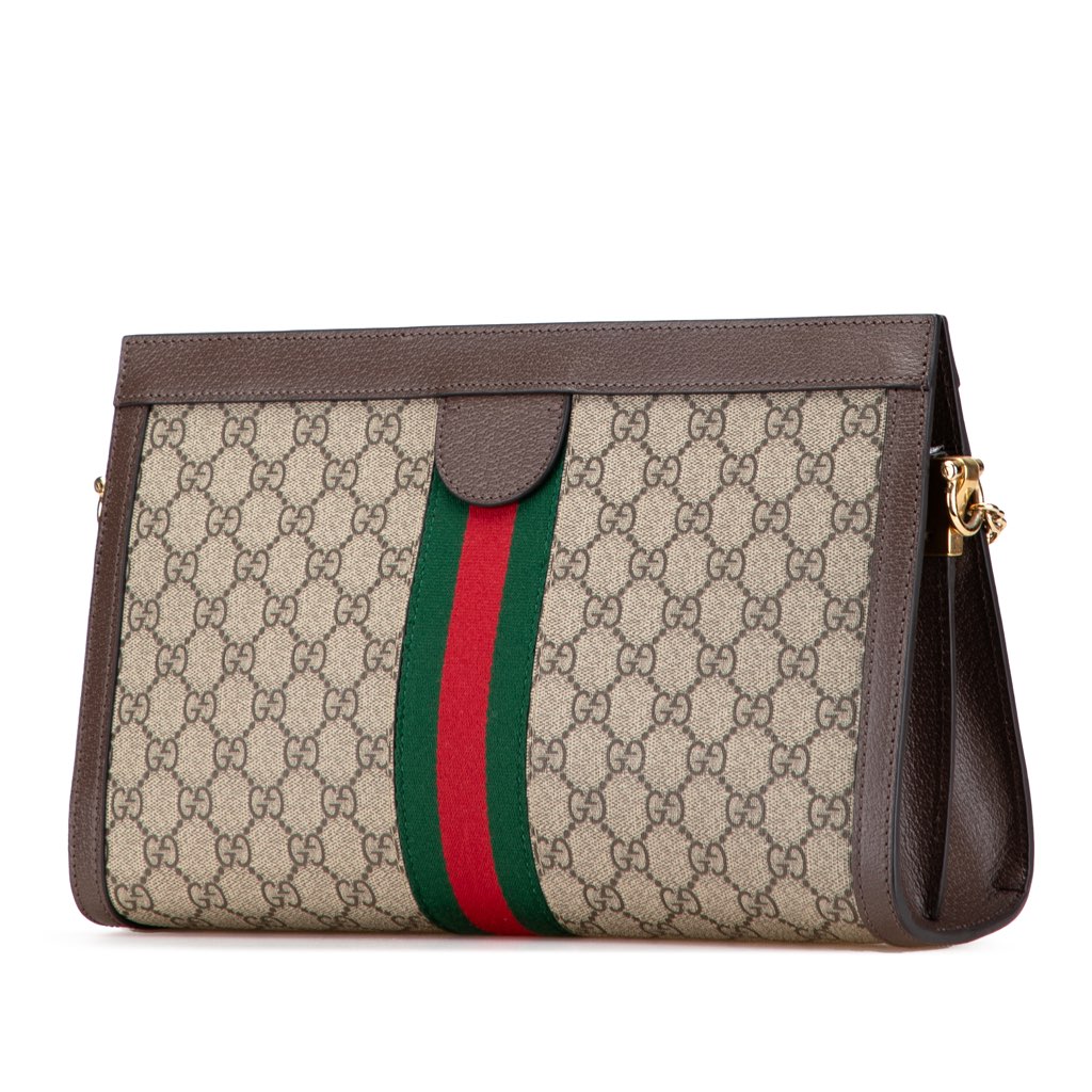 Gucci Medium GG Supreme Ophidia Web Chain Shoulder Bag - 2