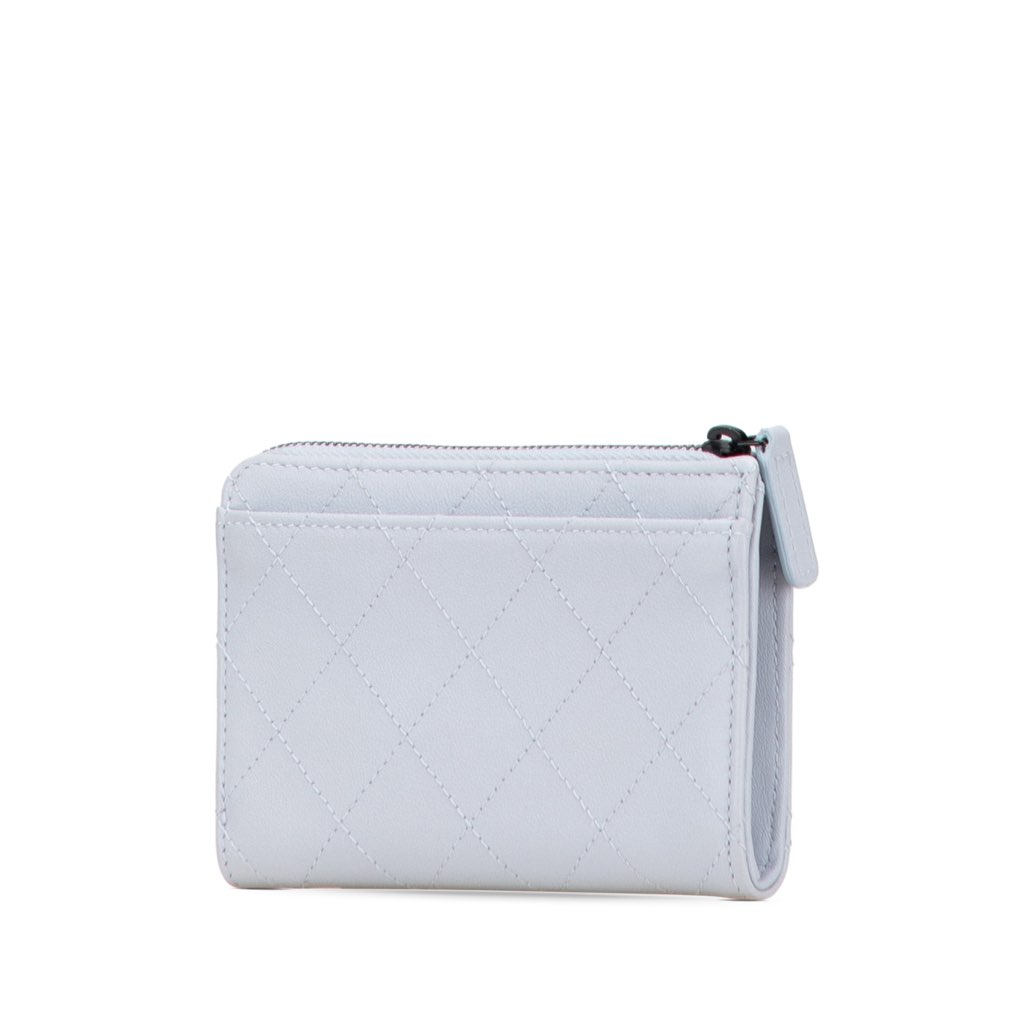 Chanel CC Quilted Calfskin Zip Wallet - Back view