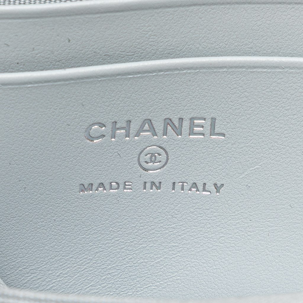 Chanel CC Quilted Calfskin Zip Wallet - Side view