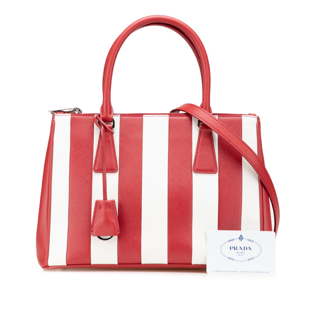 Prada Small Bicolor Saffiano Galleria Double Zip Satchel - Image 14