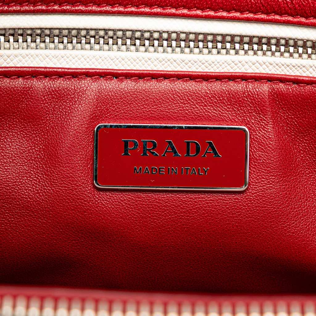 Prada Small Bicolor Saffiano Galleria Double Zip Satchel - Side view