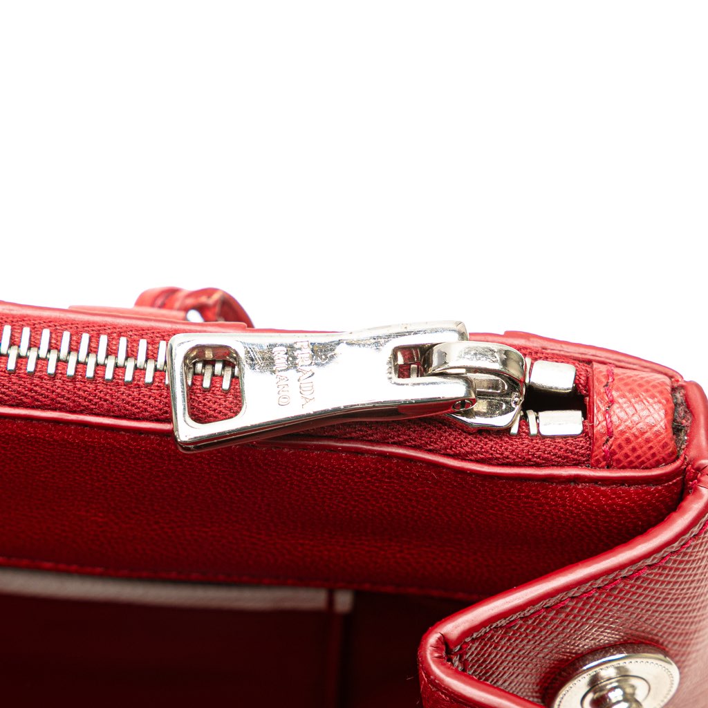 Prada Small Bicolor Saffiano Galleria Double Zip Satchel - Image 10