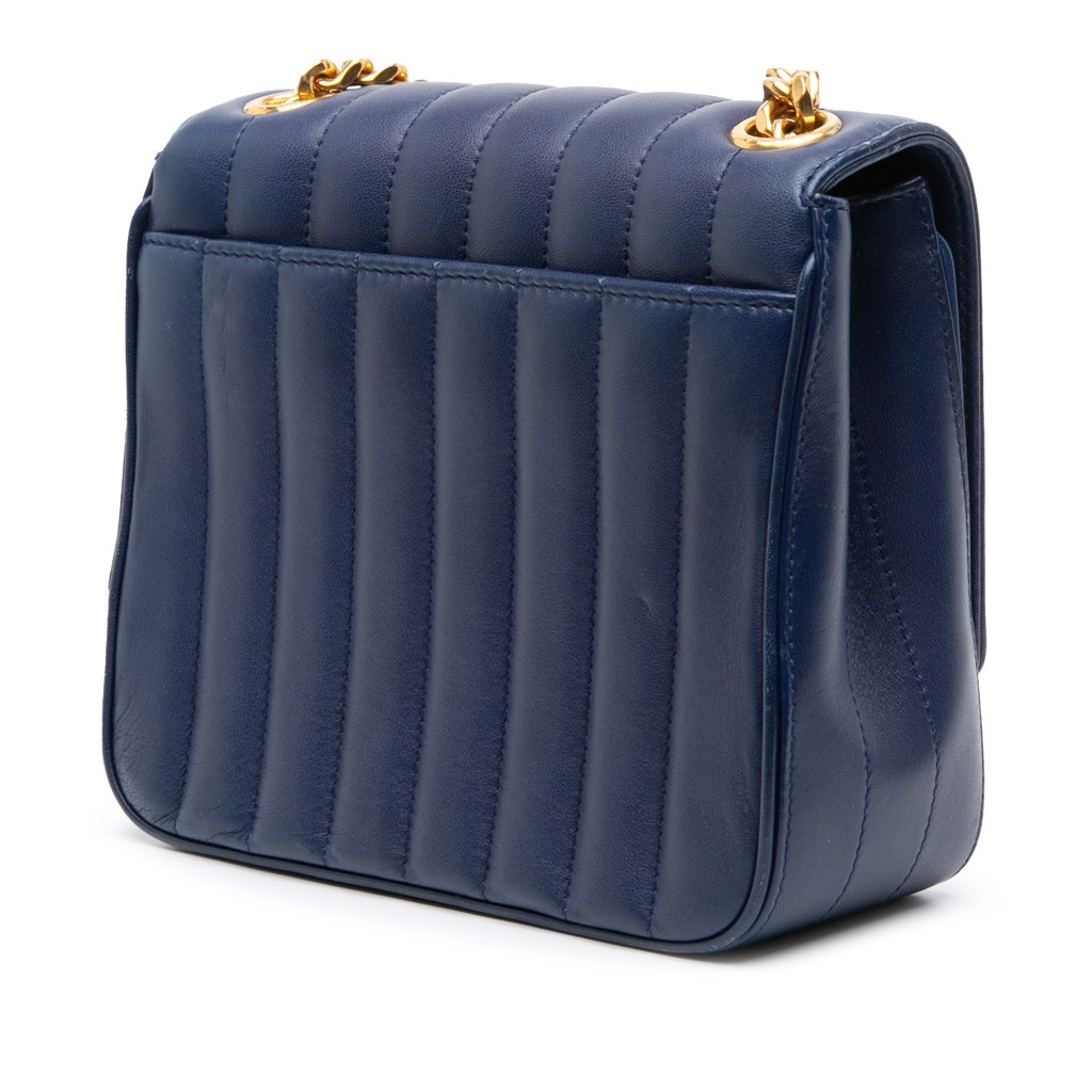 Saint Laurent Medium Lambskin Monogram Vicky Chain Bag - Back view