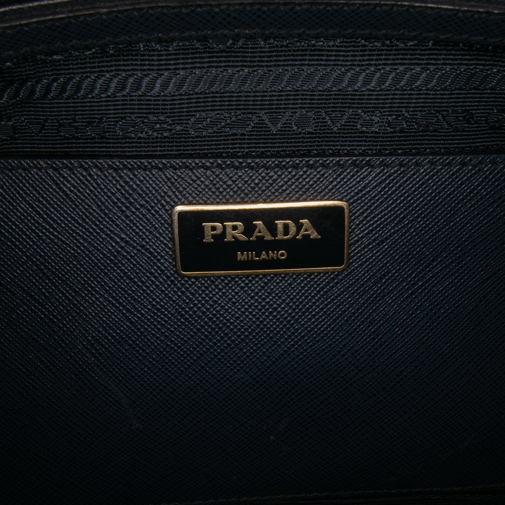 Prada Medium Bicolor Saffiano Lux Galleria Double Zip Satchel - Side view