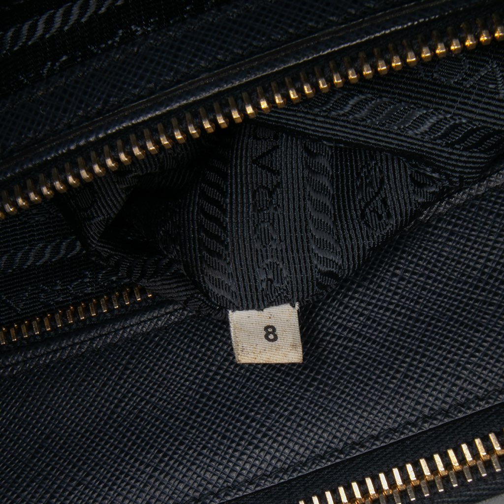 Prada Medium Bicolor Saffiano Lux Galleria Double Zip Satchel - Detail 1