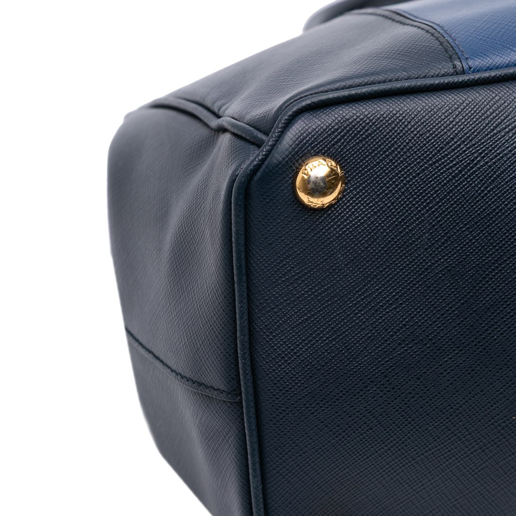 Prada Medium Bicolor Saffiano Lux Galleria Double Zip Satchel - Image 10