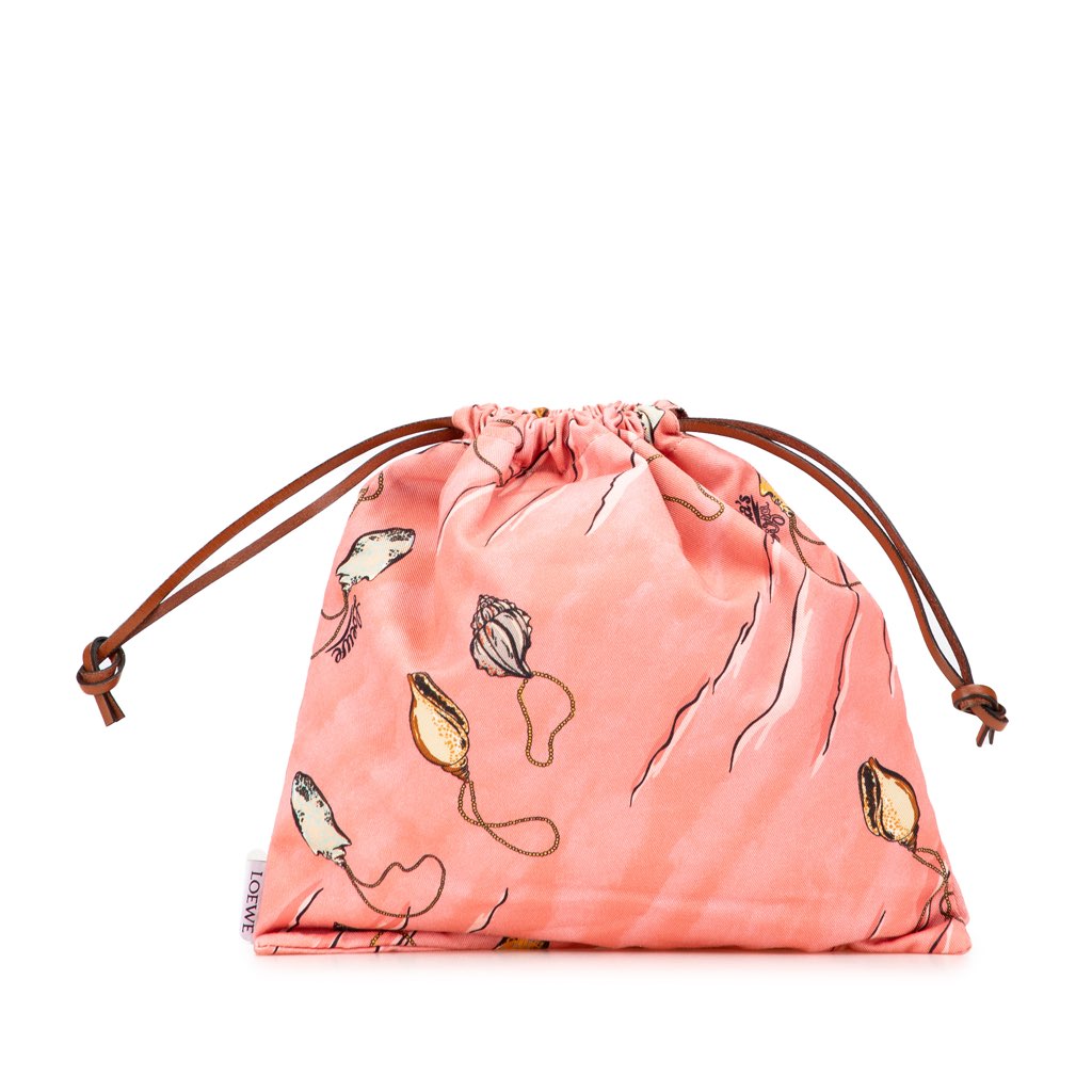 Loewe Paulas Ibiza Canvas Seashell Print Drawstring Pouch