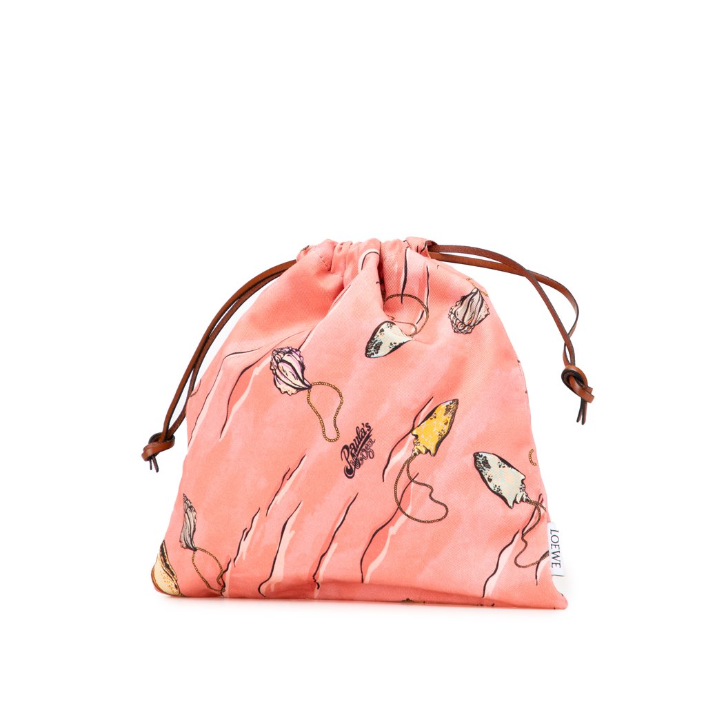 Loewe Paulas Ibiza Canvas Seashell Print Drawstring Pouch - Back view