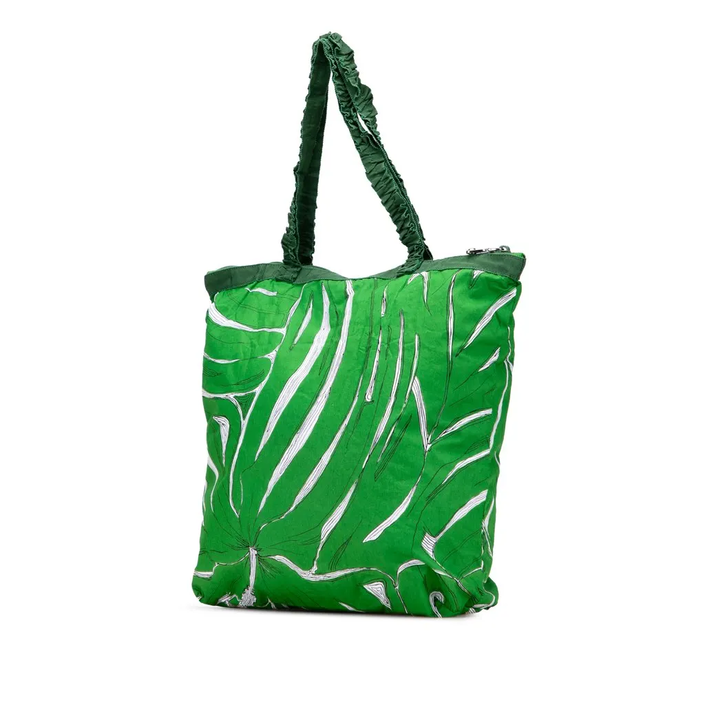 Miu Miu Canvas Printed Ivy Tote Green Canvas Very good - Back View