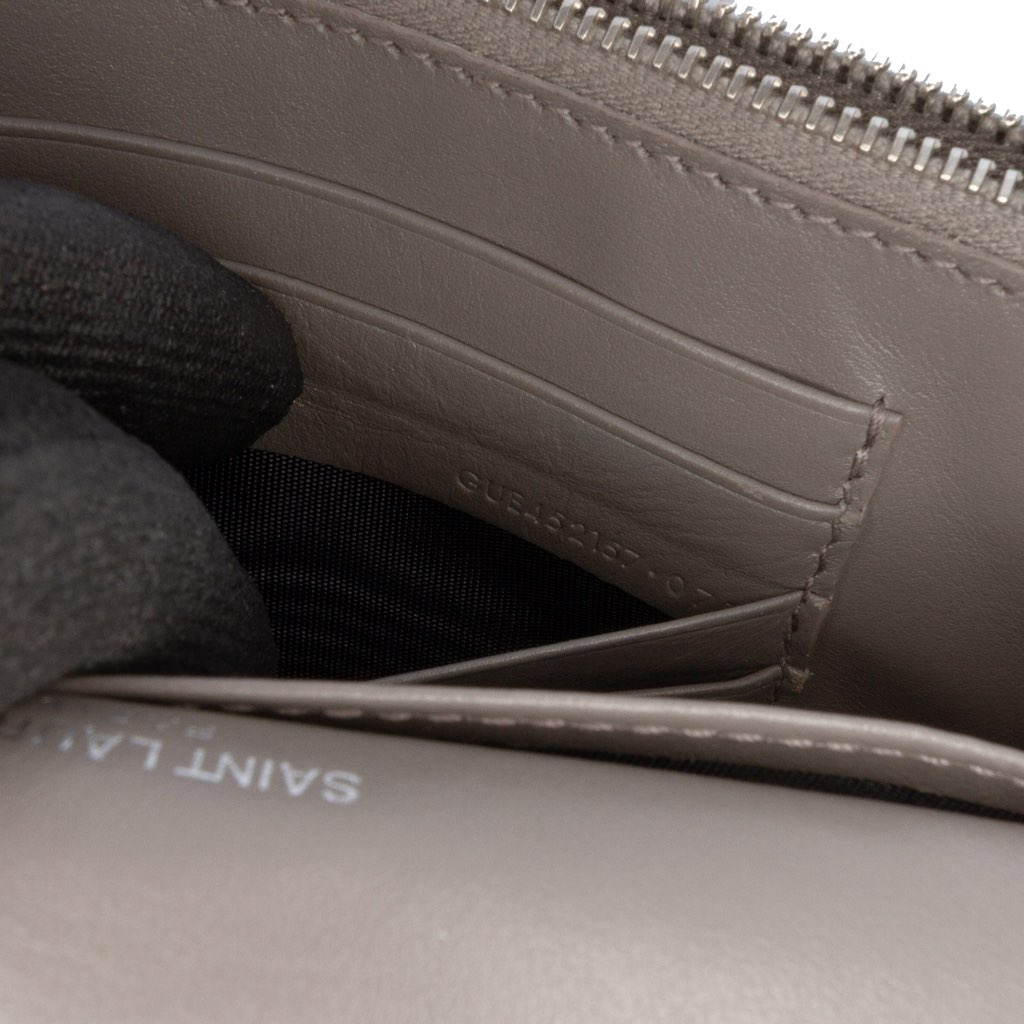 Saint Laurent Croc Embossed Leather Monogram Sunset Chain Wallet - Detail 1