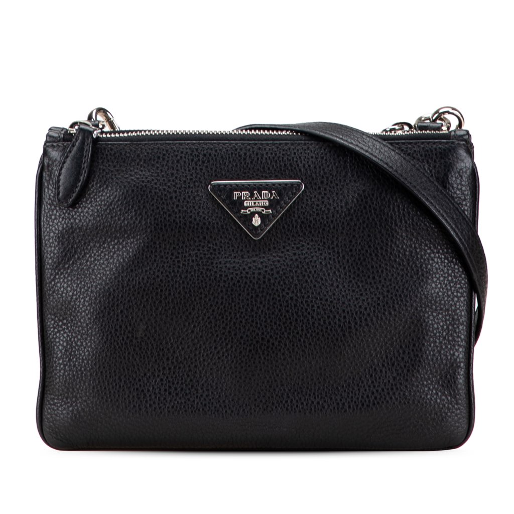 Prada Vitello Phenix Double Zip Crossbody