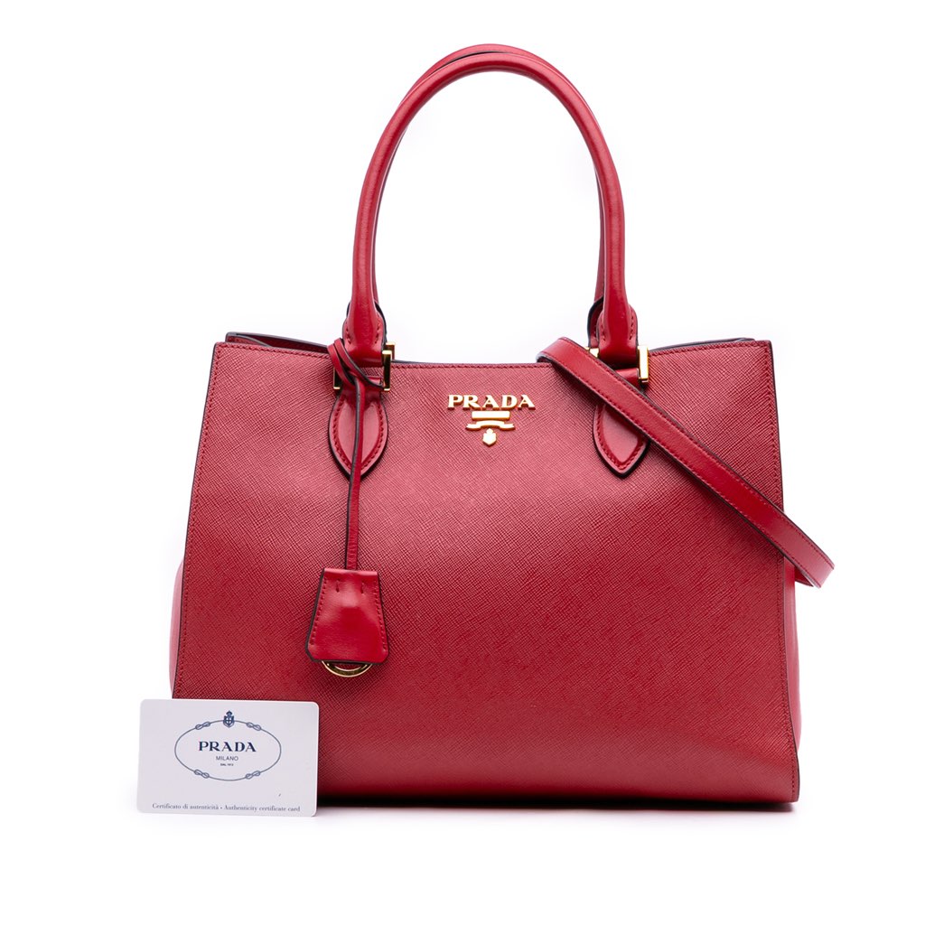Prada Soft Calf Trimmed Saffiano Lux Satchel - Image 12