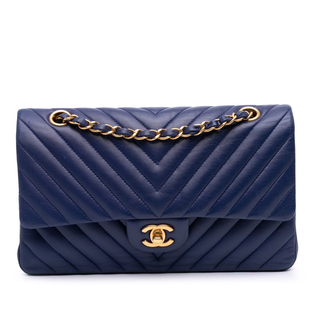 Chanel Medium Classic Chevron Lambskin Double Flap