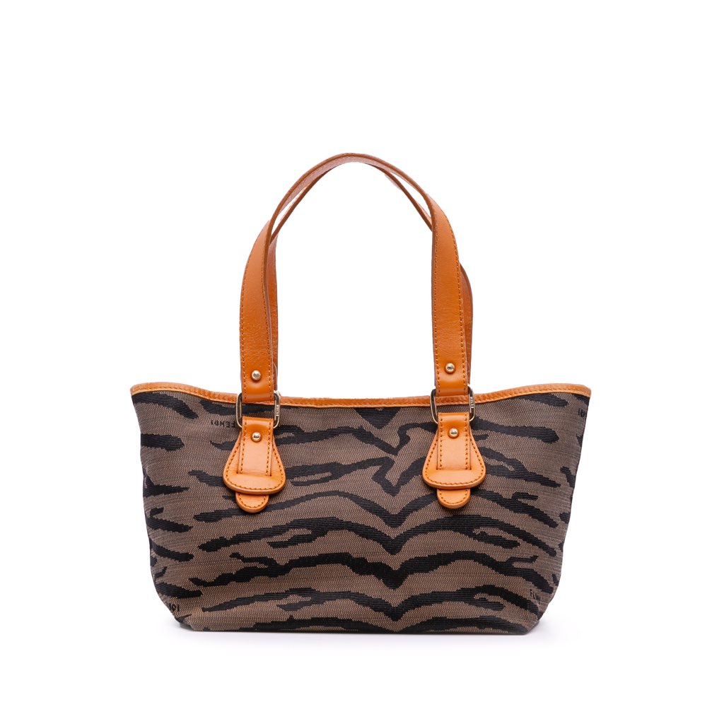 Fendi Zebra Print Canvas Handbag