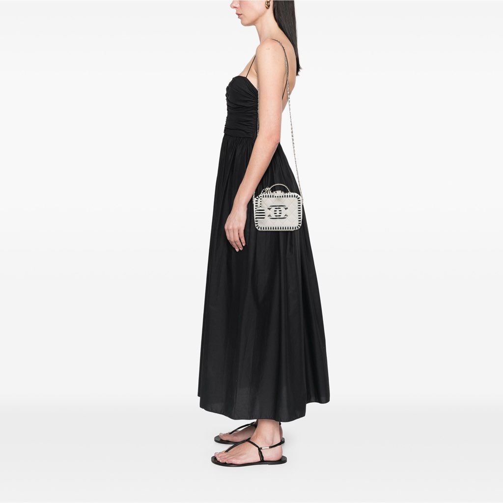 Chanel Small Caviar Striped CC Filigree Vanity Case - Image 13