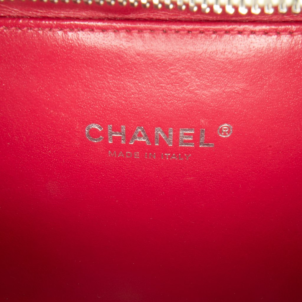 Chanel Small Caviar Striped CC Filigree Vanity Case - Side view