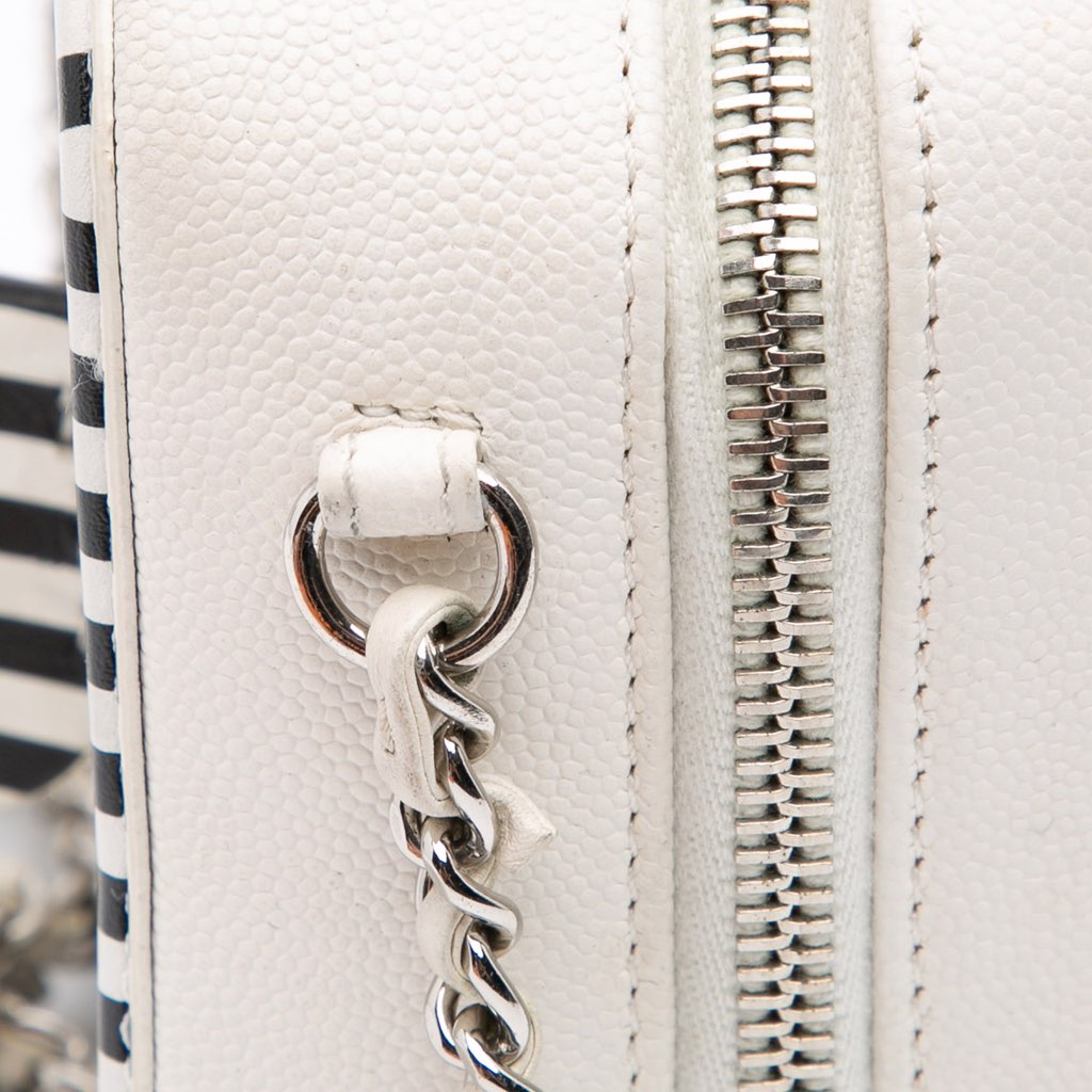 Chanel Small Caviar Striped CC Filigree Vanity Case - Image 11