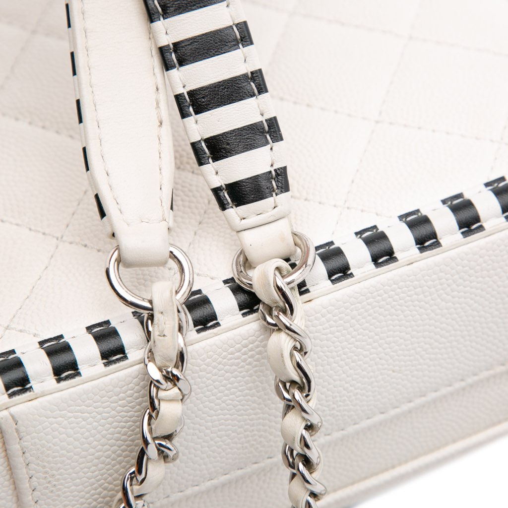 Chanel Small Caviar Striped CC Filigree Vanity Case - Image 12